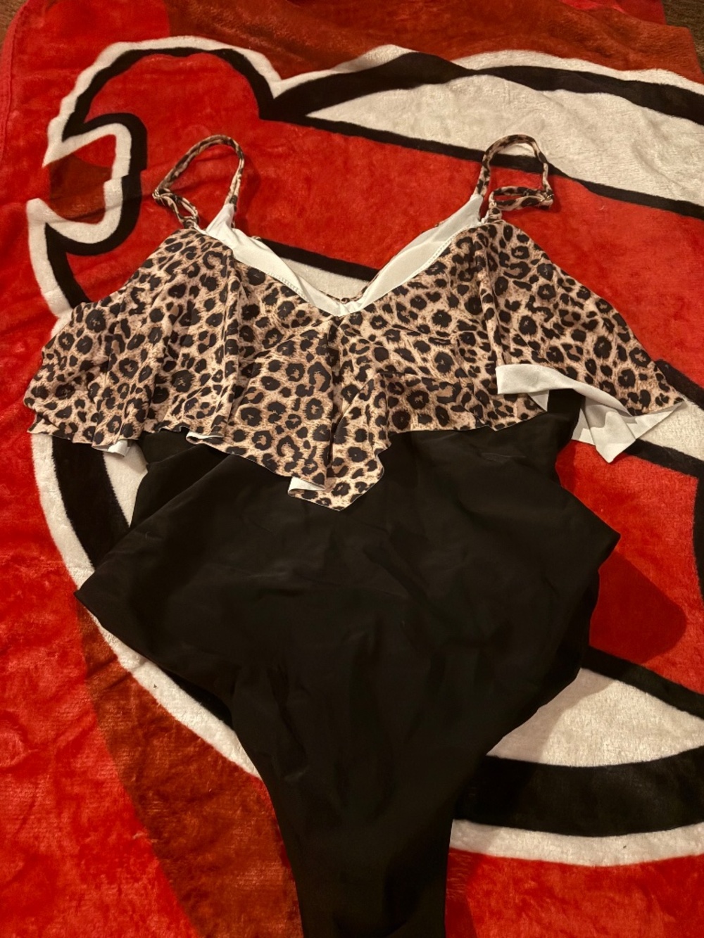Cheetah one piece bathing suit